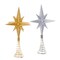 KSA 8.5" Gold and Silver Polaris Star Christmas Tree Topper, Unlit